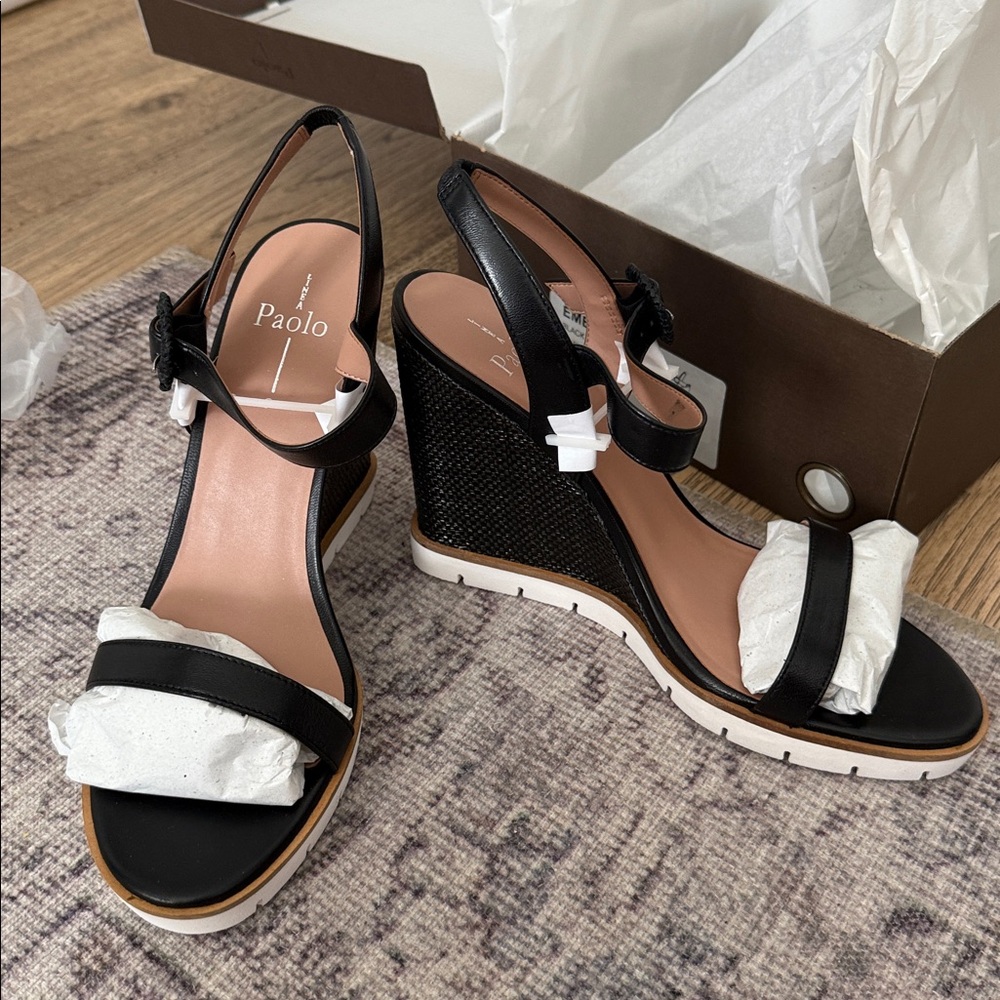 Paolo Black Wedges